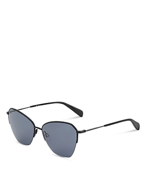 Rag & Bone Cat Eye Sunglasses, 58mm In Black/gray Solid