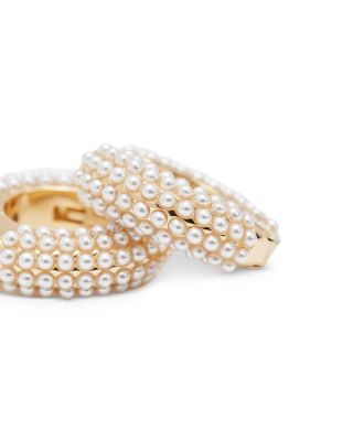 Chunky Imitation Pearl Huggie Earrings