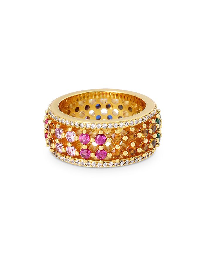 Rainbow sales pave ring