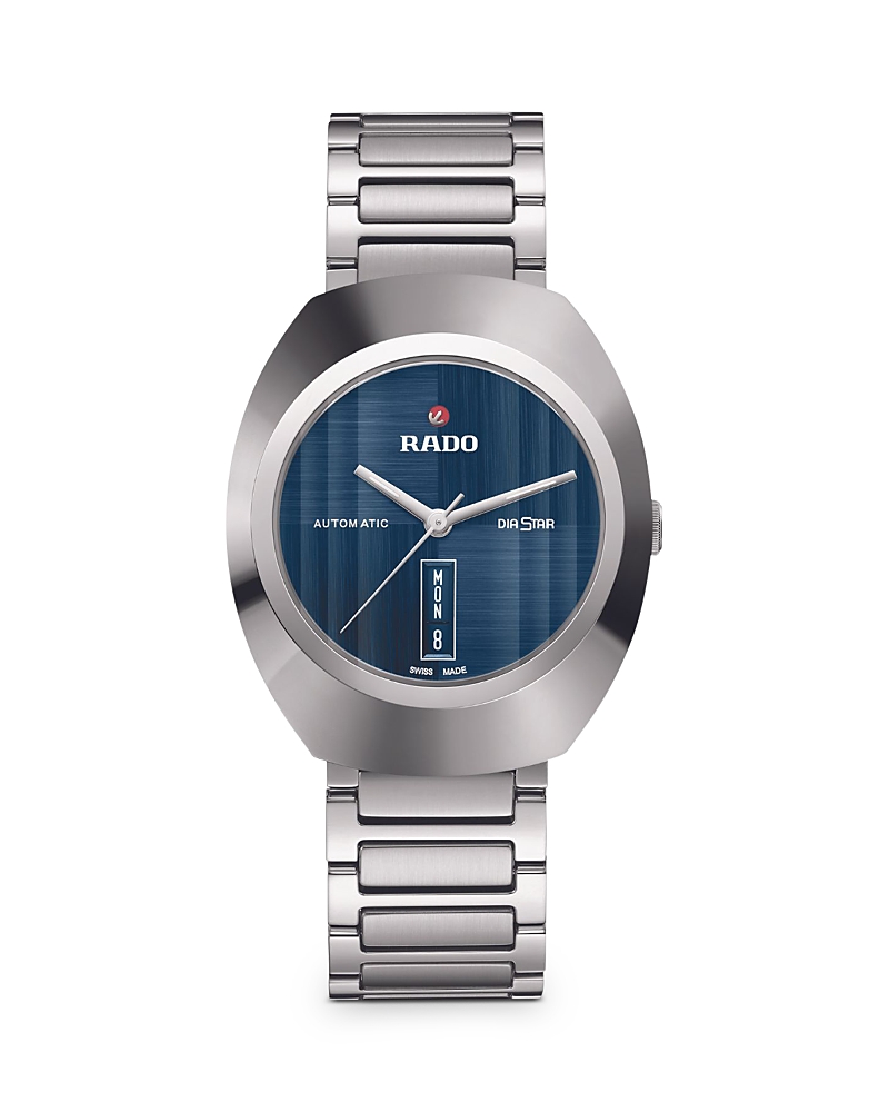 Rado Unisex Swiss Automatic Diastar Original Stainless Steel Bracelet Watch 38mm In Blue/silver