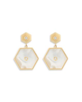 Miseno Jewelry - 18K Yellow Gold Baia Sommersa Mother of Pearl & Diamond Accent Drop Earrings