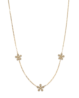 Bloomingdale's Diamond Flower Station Necklace In 14k Yellow Gold, 0.50 Ct. T.w. - 100% Exclusive In Gold/white