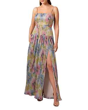 Liv Foster Printed Cutout Pleat Front Dress
