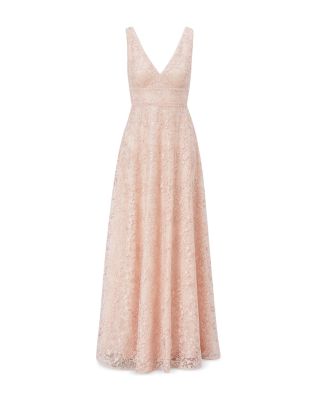 chinese dress ladies Sleeveless Sequin Floral Lace Gown in Midnight Multi Nude