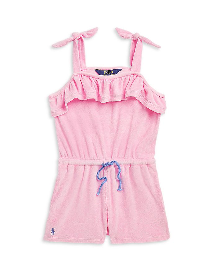 Ralph Lauren Girls' Ruffled Terry Romper - Little Kid, Big Kid ...