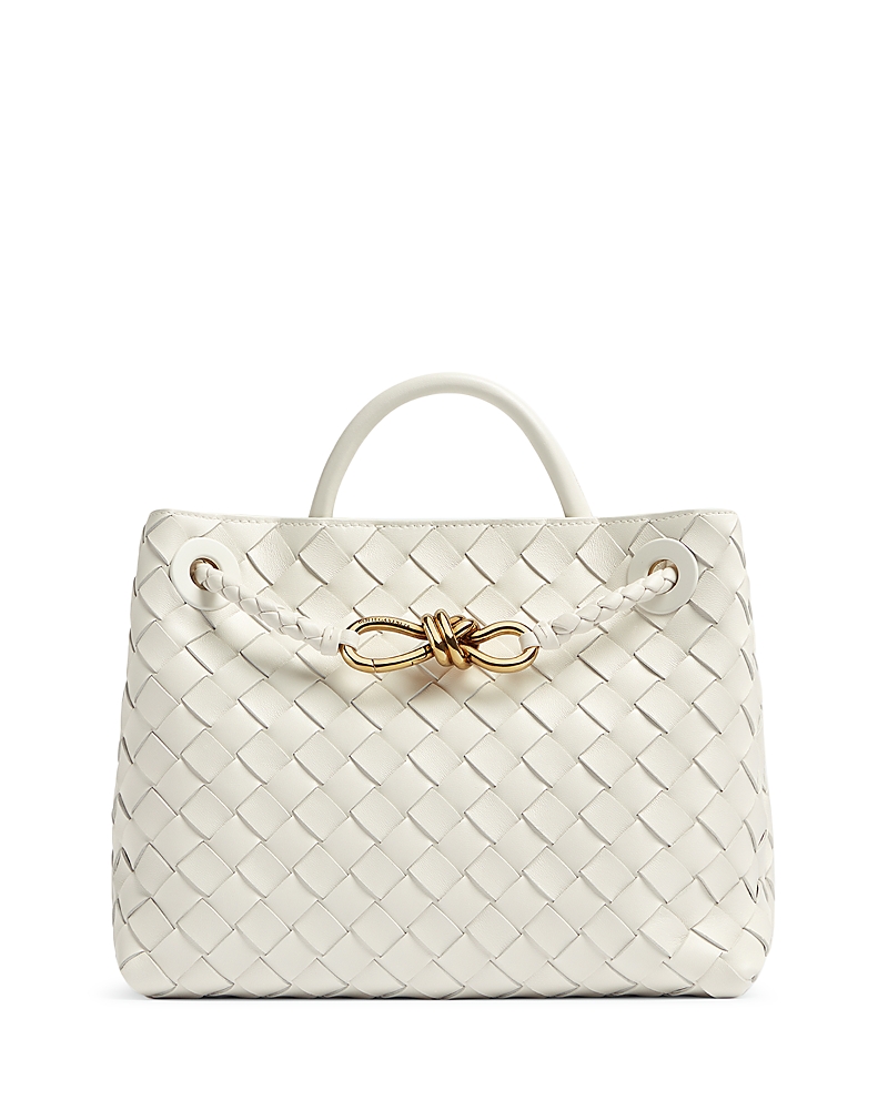 Bottega Veneta Small Andiamo Shoulder Bag In White