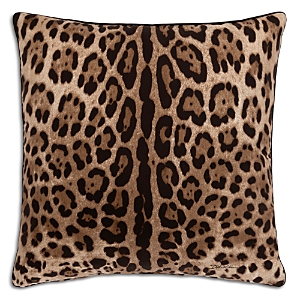 Dolce & Gabbana Casa All Over Leopard Silk Cushion, 18' X 18 In Misc/leopard
