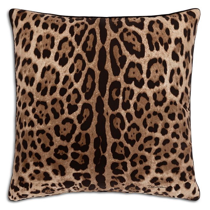 Dolce & Gabbana Dolce&Gabbana Casa All Over Leopard Silk Cushion, 18' x 18
