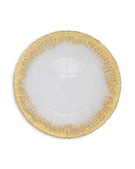 VIETRI - Rufolo Glass Gold Brushstroke Service Plate/Charger