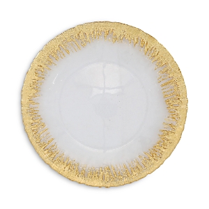 Vietri Rufolo Glass Gold Brushstroke Service Plate/Charger