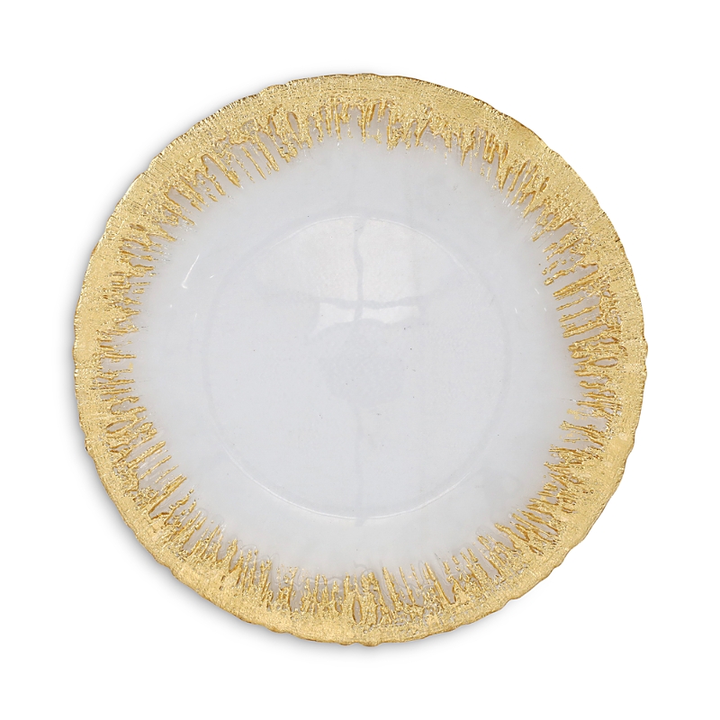 Vietri Rufolo Glass Gold Brushstroke Service Plate, Charger 13" In Gold
