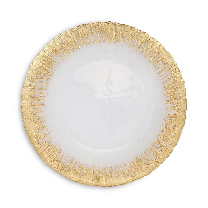 Vietri Rufolo Piatto Da Portata In Vetro Oro 33 Cm – Made In Italy, Artigianale E Soffiato A Bocca - 2
