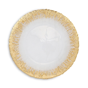 Vietri Rufolo Glass Gold Brushstoke Dinner Plate