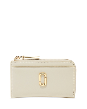 Marc Jacobs The J Marc Top Zip Wallet In Cloud White/gold
