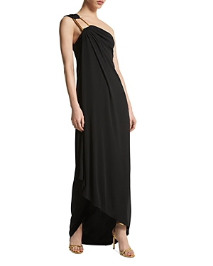michael kors collection one shoulder hardware toga gown