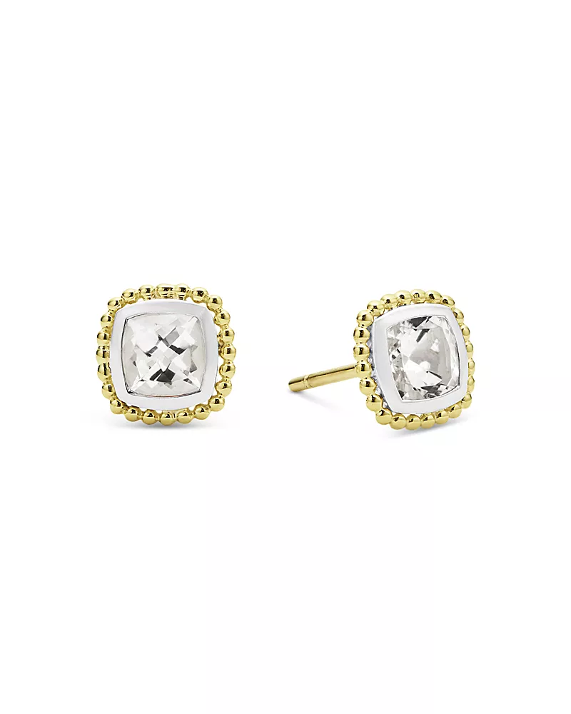 Lagos 18K Yellow Gold & Sterling Silver Rittenhouse White Topaz Stud Earrings