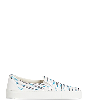 Missoni Leather-trimmed Printed Canvas Slip-on Sneakers In Multicolor