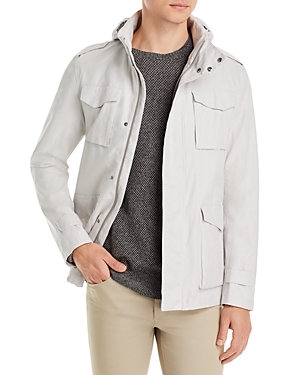 Herno Field Button-front Cotton Jacket In Stone
