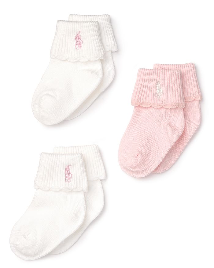Ralph Lauren Ralph Lauren Girls' Layette Scallop Trim Socks 3 Pack ...