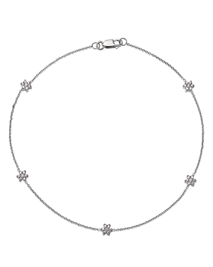 Bloomingdale's Diamond Flower Station Chain Link Bracelet in 14K White Gold, 0.25 ct. t.w. - 100% Exclusive