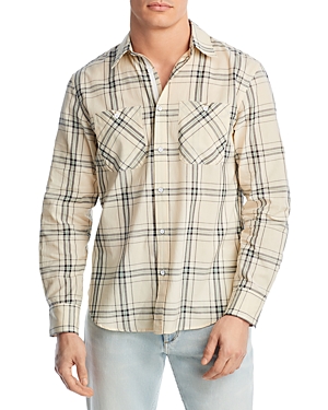Rag & Bone Gus Checked Cotton Oxford Shirt In White Plaid