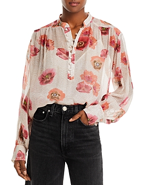 Rag & Bone Carla Floral Long-sleeve Blouse In Ivory Floral