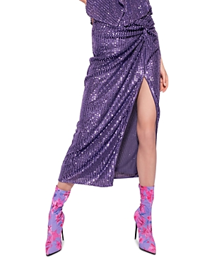 Shop Pinko Sequined Midi Skirt In Yb1