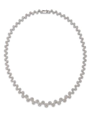 Bloomingdale's Fine Collection - Diamond Flower Cluster Collar Necklace in 14K White Gold, 11.0 ct. t.w. - Exclusive