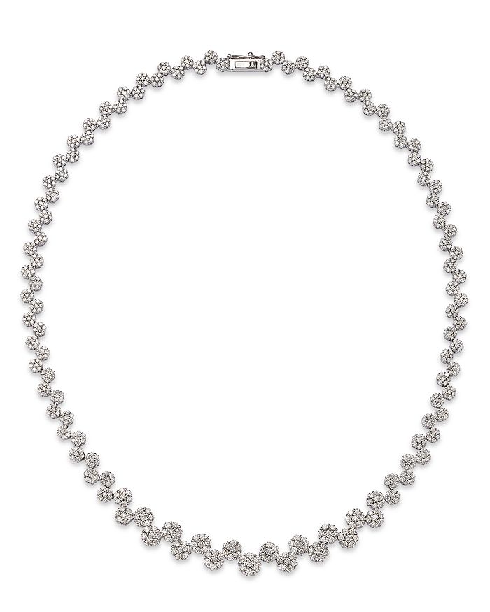 Bloomingdale's - Diamond Flower Cluster Collar Necklace in 14K White Gold, 11.0 ct. t.w. - 100% Exclusive