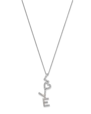 Bloomingdale's Fine Collection Diamond Love Pendant Necklace in 14K White Gold, 0.20 ct. t. w. - Exclusive