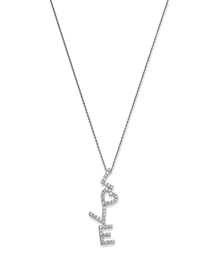 Bloomingdale's Diamond Love Pendant Necklace in 14K White Gold, 0.20 ct. t.w. - 100% Exclusive