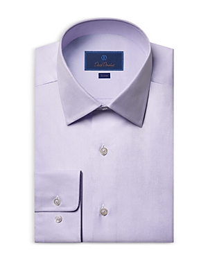 David Donahue Trim Fit Royal Oxford Dress Shirt In Lilac