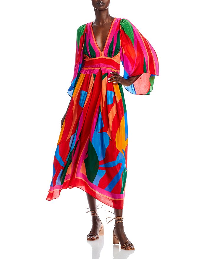 FARM Rio Colorful Leaves Midi Dress | Bloomingdale's