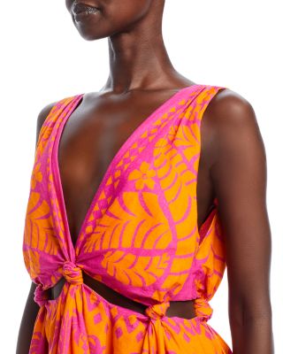 farm rio orange pineapple love cutwork dress FARM Rio Pineapple Love Mini Dress