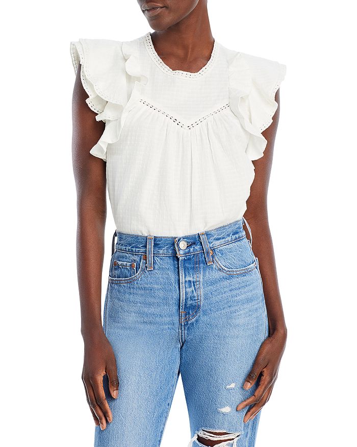 Bila Cotton Ruffled Cutout Top Bloomingdale s