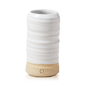 Farmhouse Pottery Mini Glazed Stoneware Vase In Open White