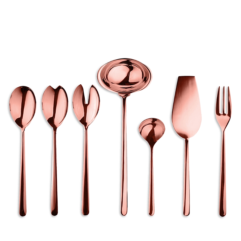 Mepra Linea Oro Nero 7-piece Serving Set In Pink