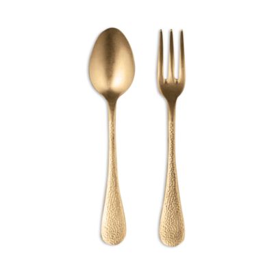 2 Piece Bright Gold Serving Set