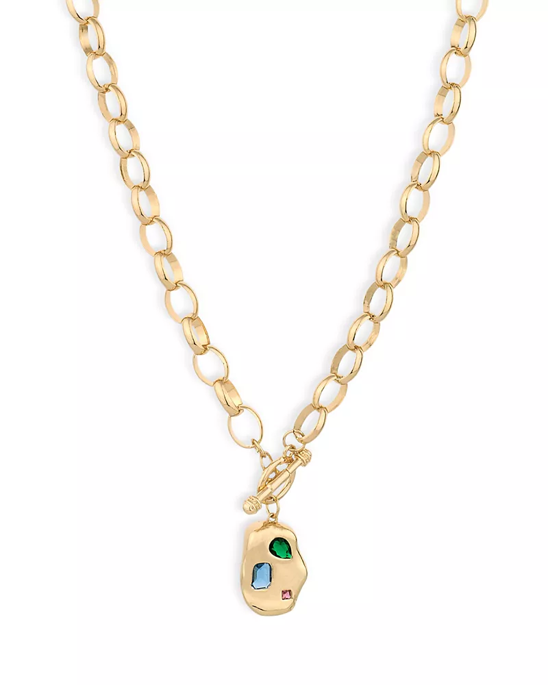 Ettika Rainbow Nugget Pendant Necklace, 18