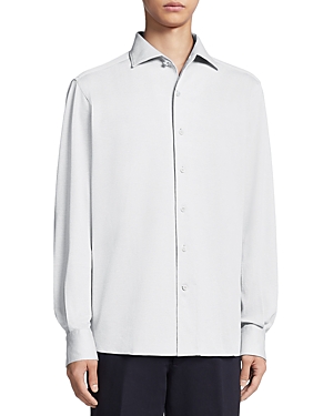 Zegna Jersey Long Sleeve Shirt In White