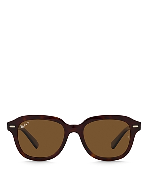 Ray Ban Ray-ban Erik Low Bridge Fit Sunglasses, 53mm In Havana/brown Polarized Solid