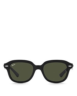 Ray Ban Ray-ban Erik Low Bridge Fit Sunglasses, 53mm In Black/green Solid