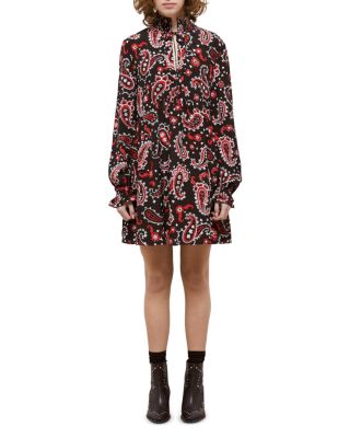 The Kooples Western Paisley Print Peasant Dress
