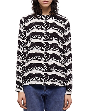 Shop The Kooples Wild Panther Print Blouse In Printed