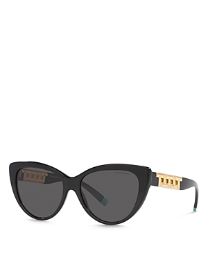 Tiffany & Co Cat Eye Sunglasses, 56mm In Black/gray Solid