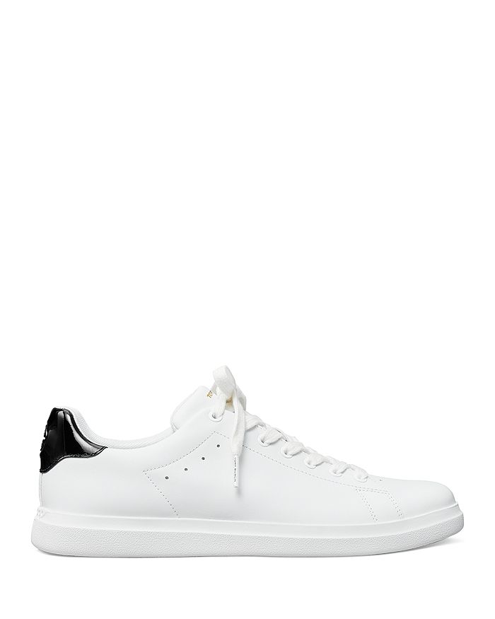 Shop Tory Burch Women's Howell Lace Up Sneakers In Titanium White/black