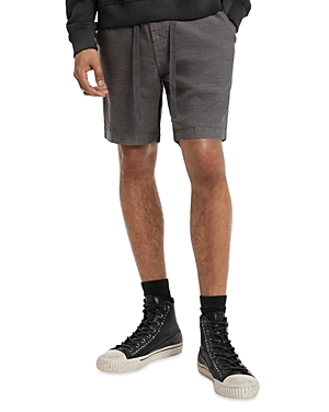 John Varvatos Benson Linen Blend Drawstring Shorts In Seal Gray