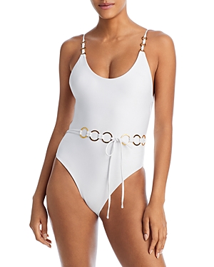 PQ SWIM LINK BELTED ONE PIECE SWIMSUIT - 100% EXCLUSIVE