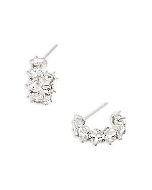 Kendra Scott Cailin Cubic Zirconia Huggie Hoop Earrings In Silver