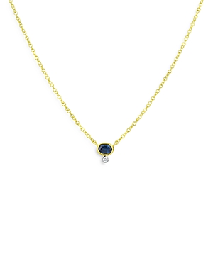 Meira T 14k Yellow & White Gold Sapphire & Diamond Accent Pendant Necklace, 18l In Blue/gold